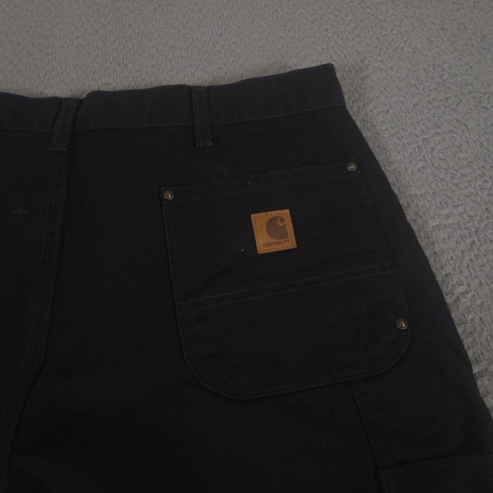 Carhartt Pants Mens 38x30 Black Loose Straight Washed Duck Double-Front Dungaree - Picture 11 of 15